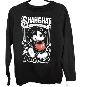 Disney Shanghai Resort Mickey Mouse Graphic Sweatshirt Black Size S